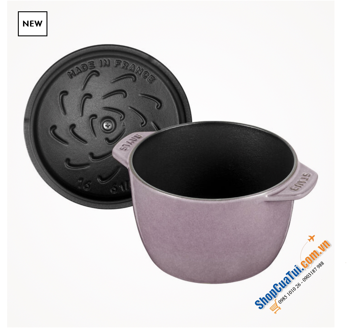 NỒI STAUB GOHAN 16 CM cherry blossom màu hoa anh đào 1,75 Lít - Made in France