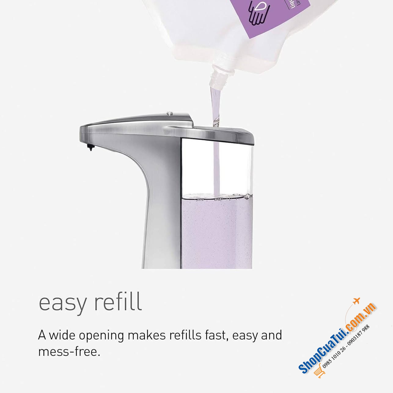Bình chiết xà phòng cảm ứng SimpleHuman (dòng máy nhả xà phòng xịn xò nhất được ưa chuộng nhất tại châu Âu).