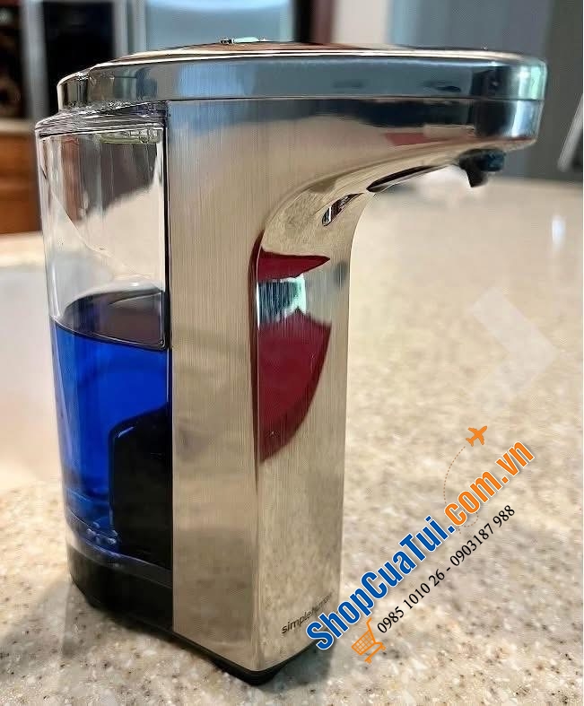 Bình chiết xà phòng cảm ứng SimpleHuman (dòng máy nhả xà phòng xịn xò nhất được ưa chuộng nhất tại châu Âu).