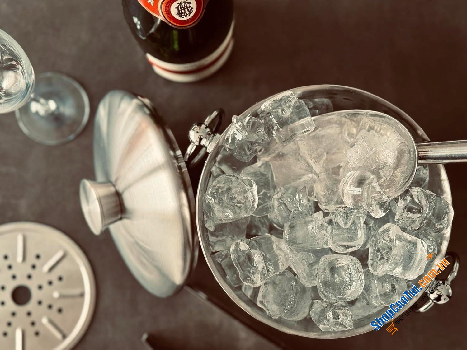 Xô đá ủ lạnh rượu Durawe 3L màu bạc - nội địa Đức.