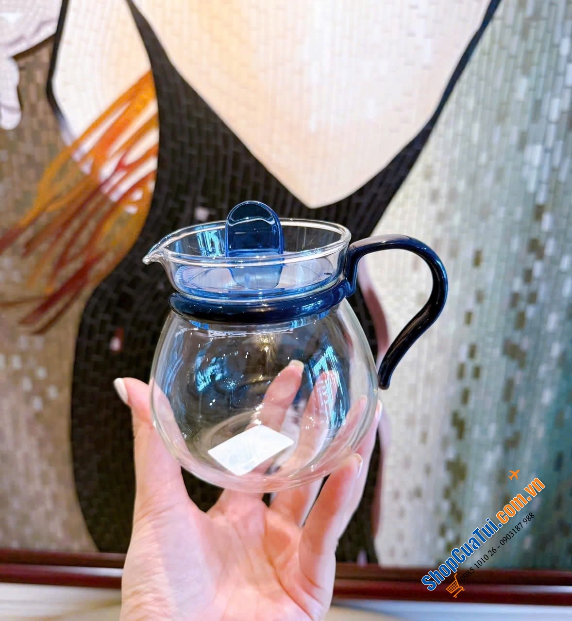 Bình giữ nhiệt thủy tinh 2 lớp có lưới lọc trà Thermos 400ml.