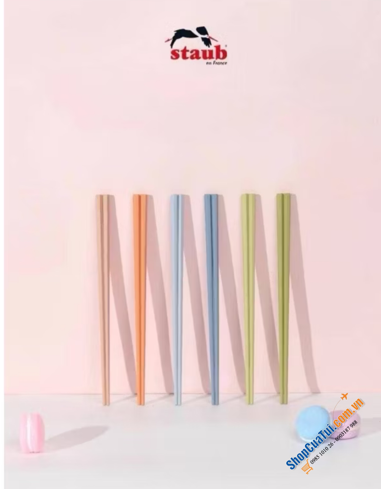 Set 18 món Staub Macaron Màu pastel xinh quá là xinh.