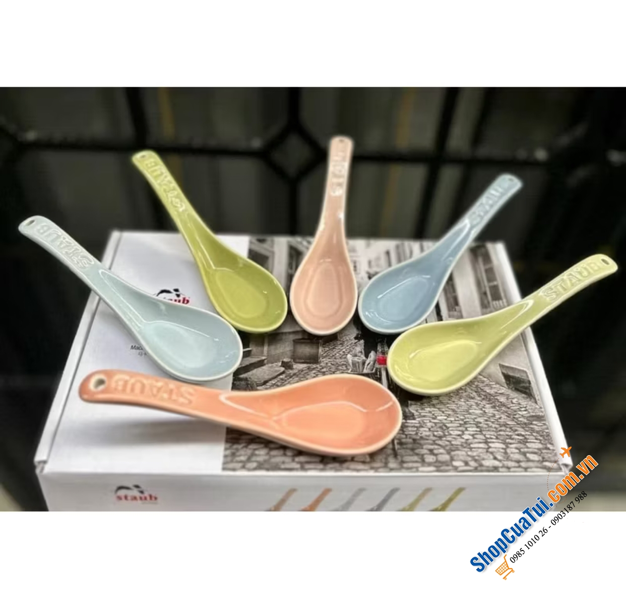 Set 18 món Staub Macaron Màu pastel xinh quá là xinh.