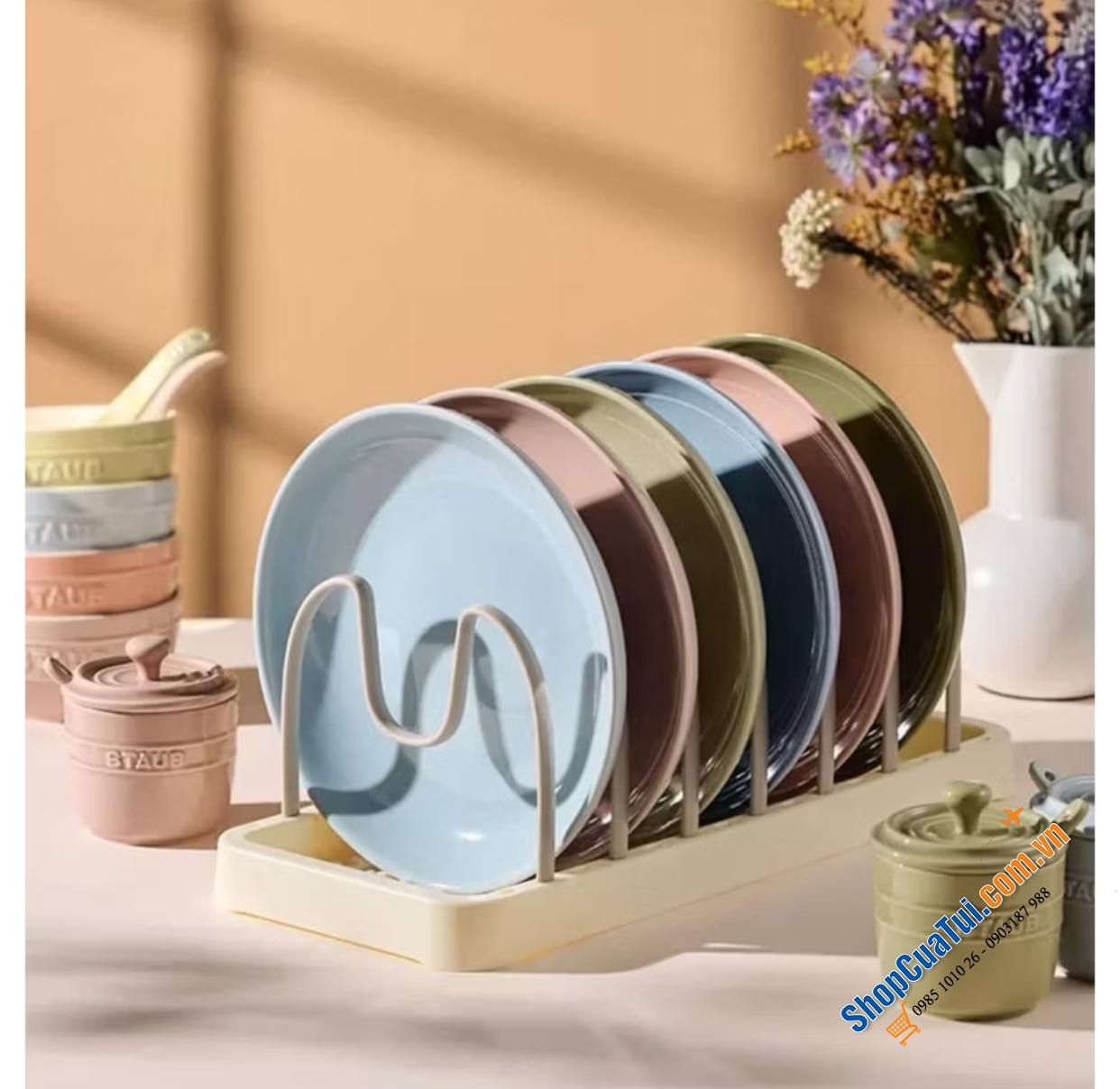 Set 18 món Staub Macaron Màu pastel xinh quá là xinh.
