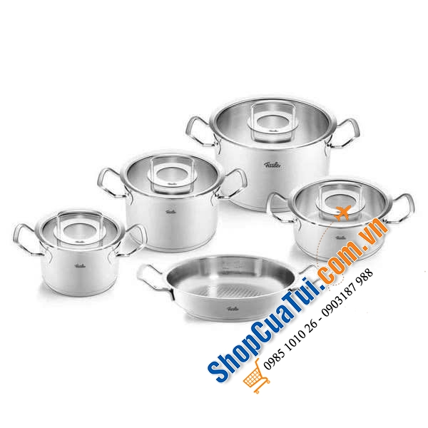 Bộ nồi Fissler Profi Original set 5 FISSLER ORIGINAL PPROFI có chảo 2 quai tổ ong 24cm - MADE IN GERMANY.