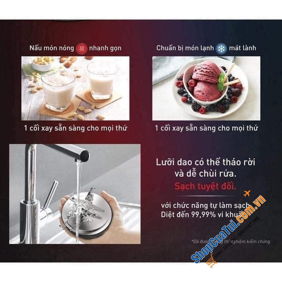 Máy làm sữa hạt, xay nấu đa năng Tefal Perfectmix Cook BL83SD66.