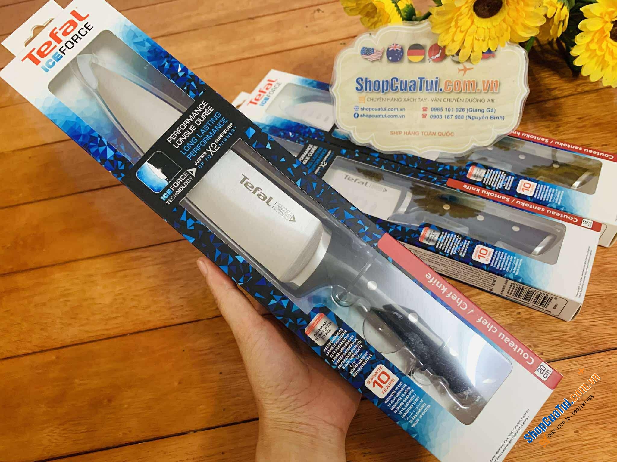 Dao đầu bếp Tefal Ice Force K23202 dài 20cm, dao thái siêu sắc