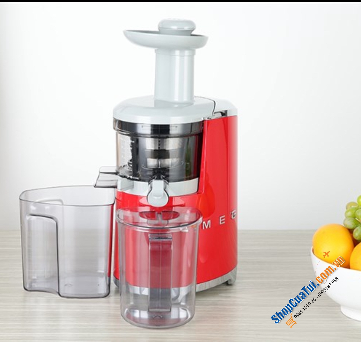 Ép chậm SMEG SJF01RDEU màu đỏ siêu đẹp.