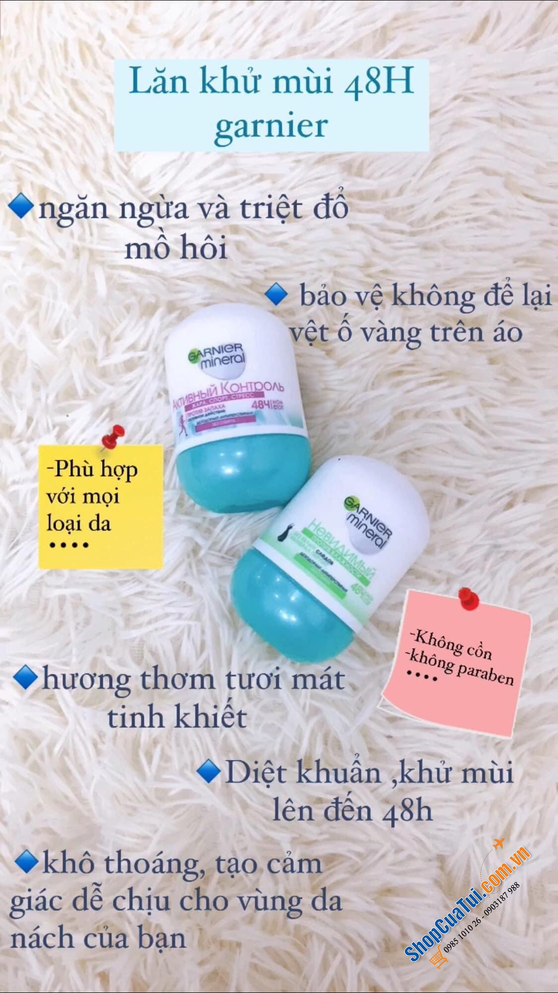 Lăn khử mùi Garnier Mineral Invisible  48h Ngađem lại sự khô thoáng suốt 48 giờ với hương thơm tự nhiên giúp chị em phụ nữ cùng với cánh mày râu luôn cảm thấy tự tin trong giao tiếp