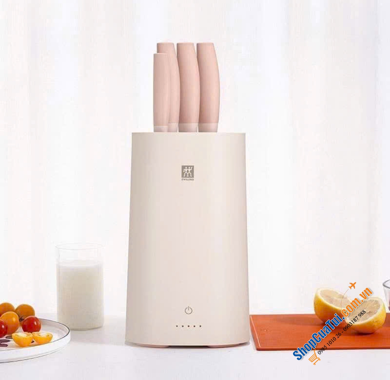 Bộ 4 dao kèm hộp tiệt trùng Zwilling - MÀU HỒNG