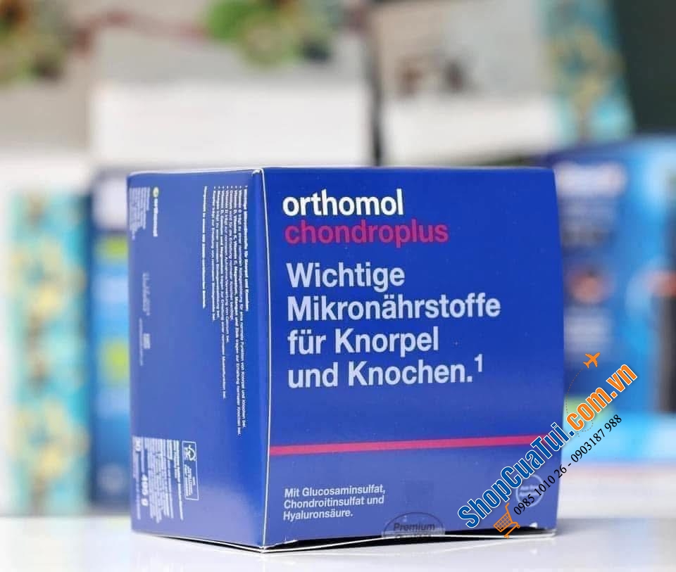 Thuốc tăng cường tái tạo sụn khớp Orthomol chondroplus hộp gồm 30 gói bột và 30 viên nén