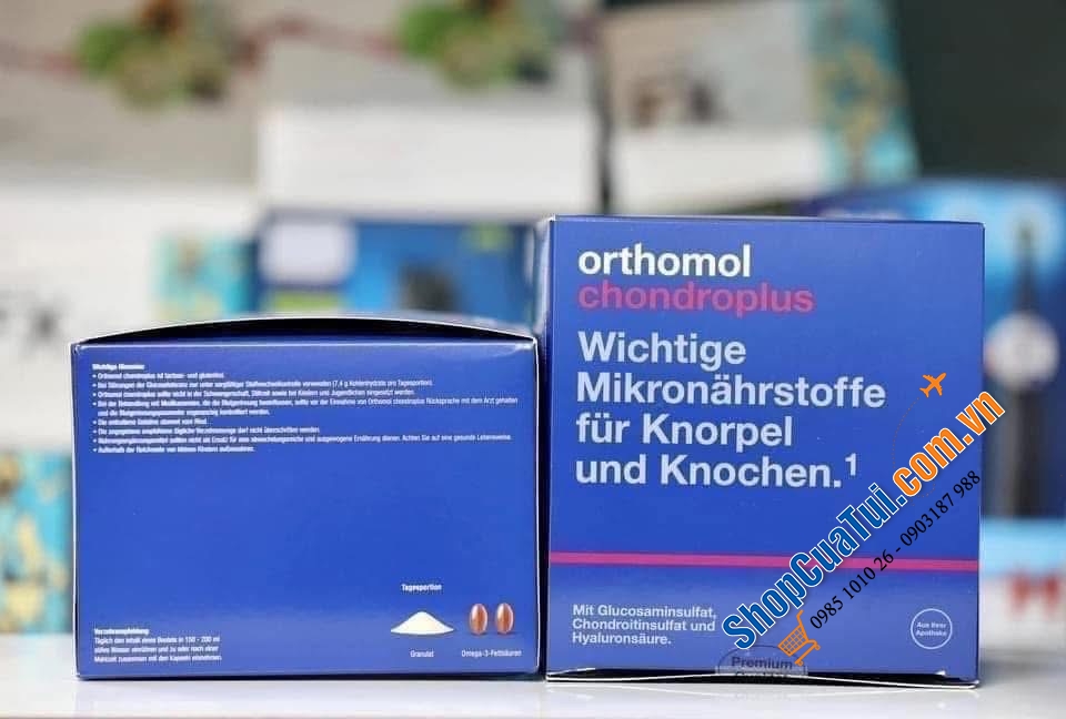 Thuốc tăng cường tái tạo sụn khớp Orthomol chondroplus hộp gồm 30 gói bột và 30 viên nén