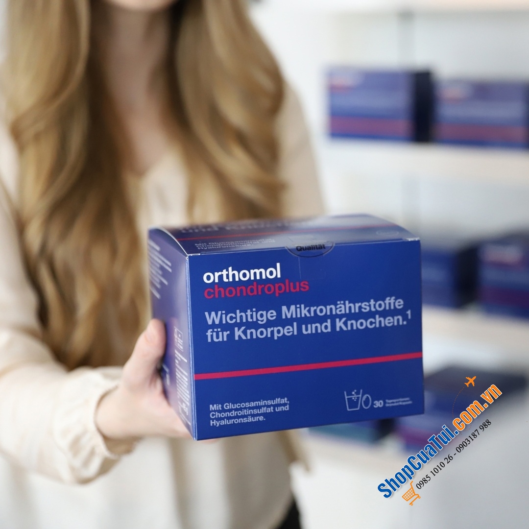 Thuốc tăng cường tái tạo sụn khớp Orthomol chondroplus hộp gồm 30 gói bột và 30 viên nén