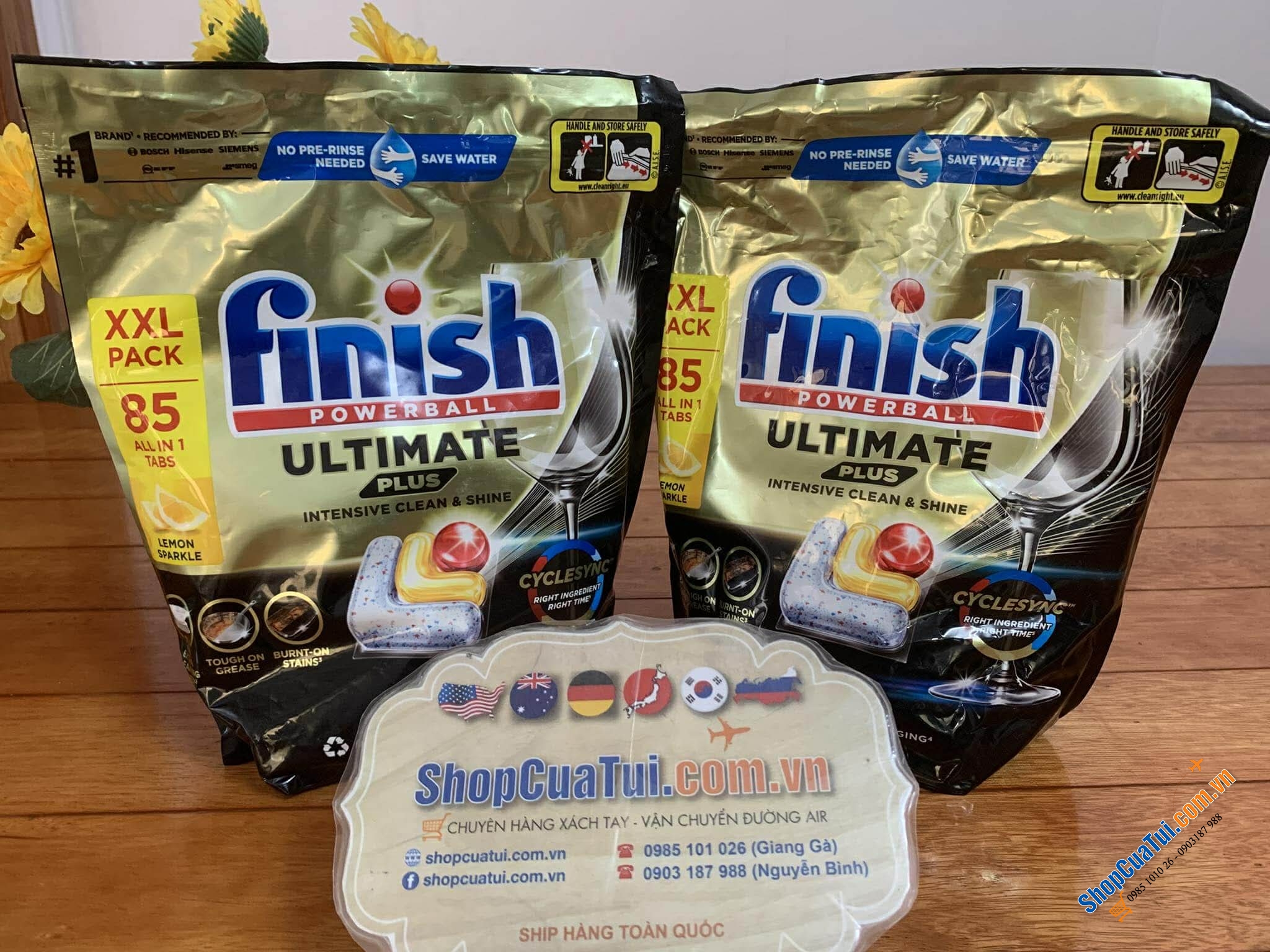 Viên rửa bát FINISH QUANTUM  ULTIMATE PLUS ALL IN ONE túi 85 viên - DÒNG VIÊN RỬA BÁT CAO CẤP NHẤT HIỆN NAY - HƯƠNG CHANH MÁT DỊU