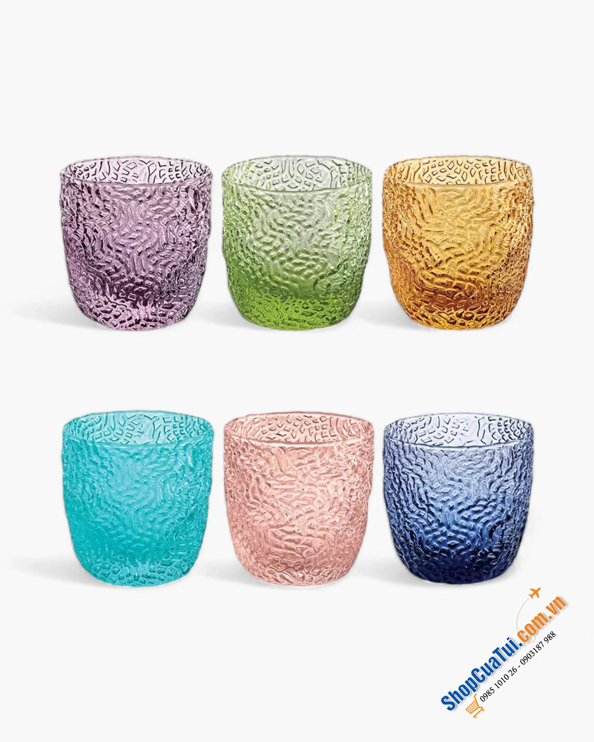 Set 6 chén pha lê IVV Tricot 300ml - made in Italy.