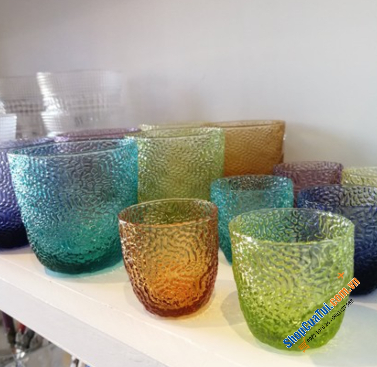 Set 6 chén pha lê IVV Tricot 300ml - made in Italy.