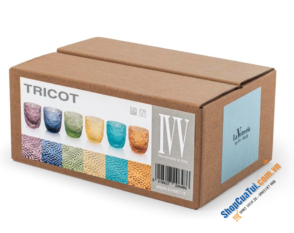 Set 6 cốc uống rượu mạnh IVV Tricot 75ml