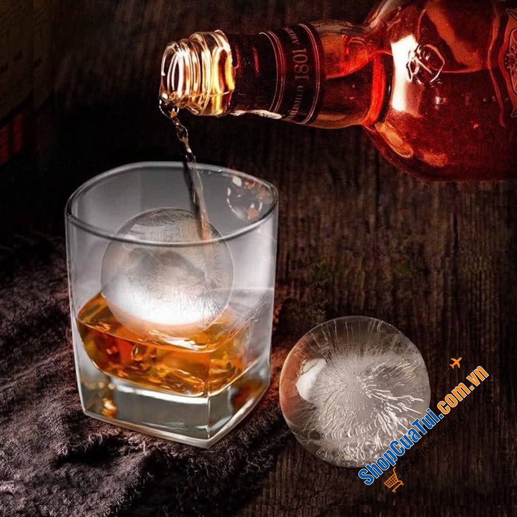 Sét 2 khay làm đá viên tròn cỡ lớn Generic.