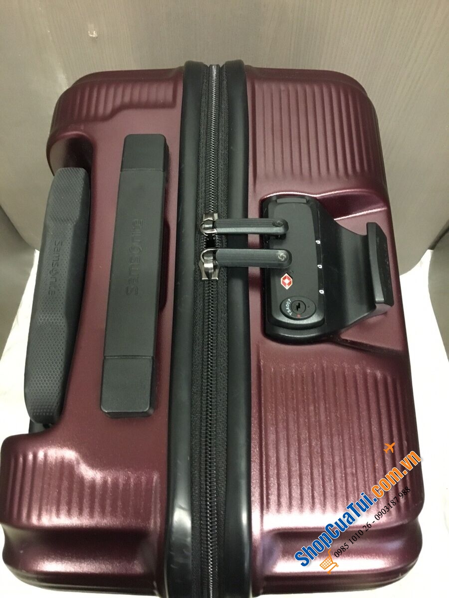 VALI SAMSONITE ELEMENT XLT SIZE CARBIN dòng cao cấp size cabin màu merlot đỏ mận - Made in Thái Lan.