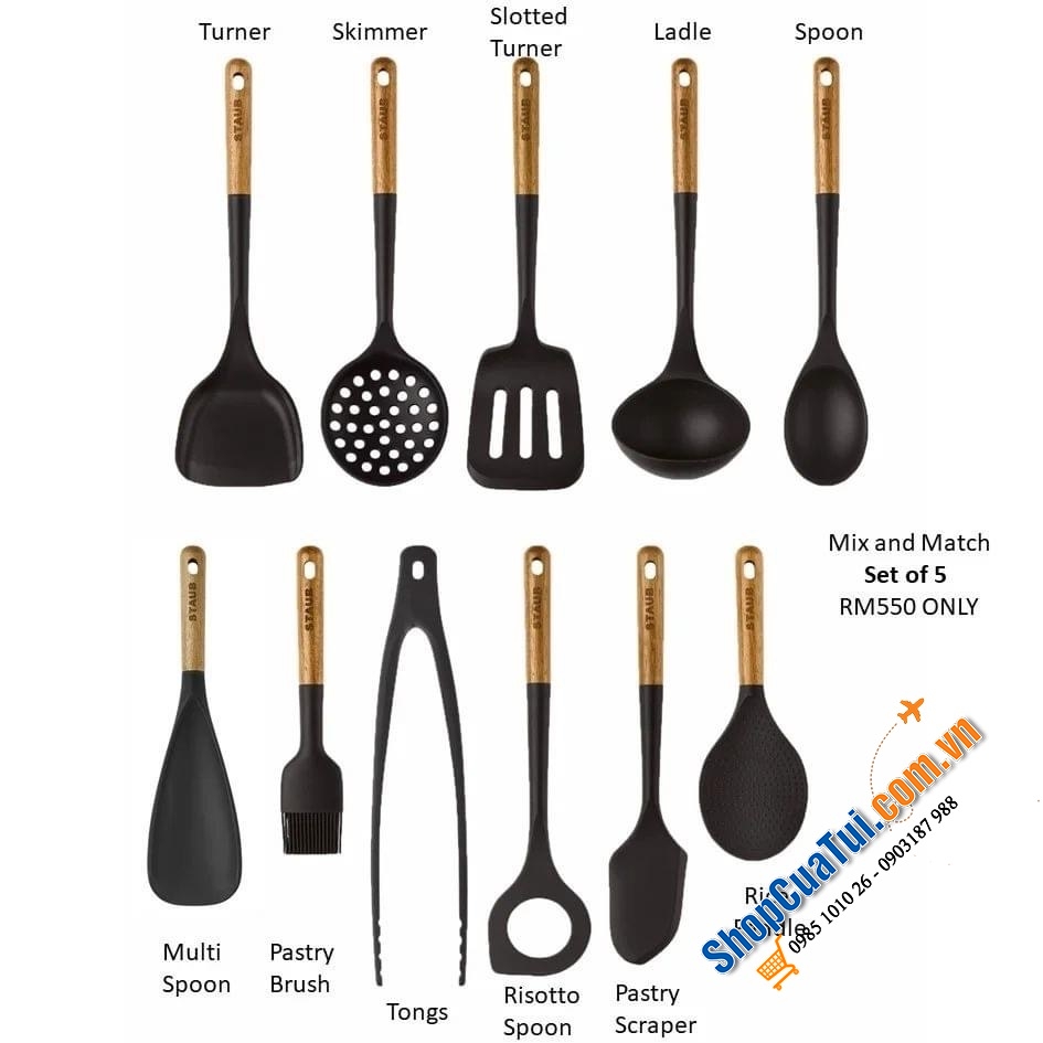Kẹp gắp thực phẩm Staub Tools - dụng cụ nấu ăn được yêu thích bởi các đầu bếp chuyên nghiệp và gia đình