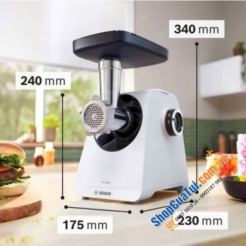 MÁY XAY THỊT BOSCH MFWS420W công suất siêu khoẻ 1900W