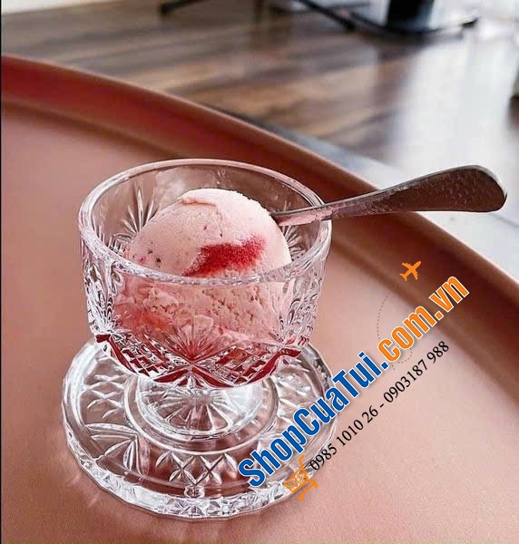 Set 8 ly pha lê Godinger Dublin Ice Cream đẹp mê ly.